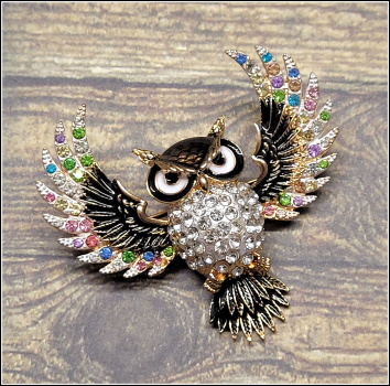 Brosche "Fliegende Eule"