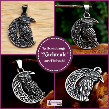 Kettenanhänger „Nachteule“ aus Edelstahl - Einzelstück