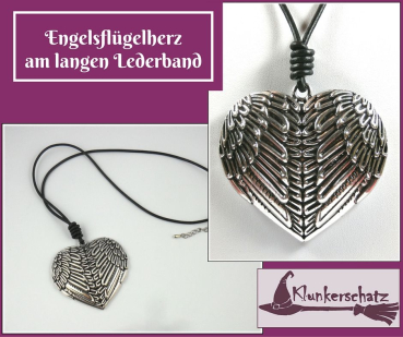 "Engelsflügelherz" am langen Lederband