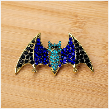 Brosche & Kettenanhänger - 2 in 1 - "Blaue Fledermaus"