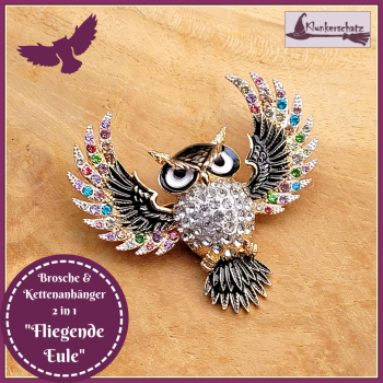 Brosche "Fliegende Eule"