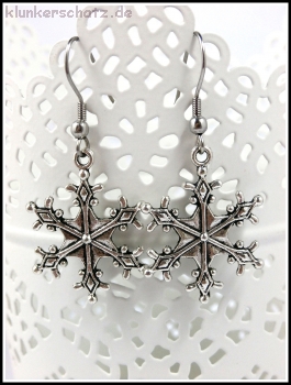 "Old English Snowflake" - winterlicher Ohrschmuck