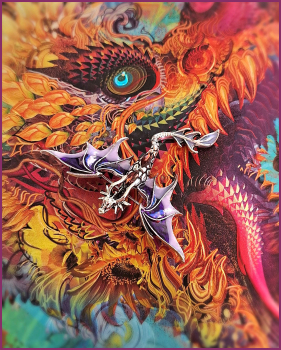 Preview: „Violetter Silberdrache“ - Brosche & Kettenanhänger - 2 in 1