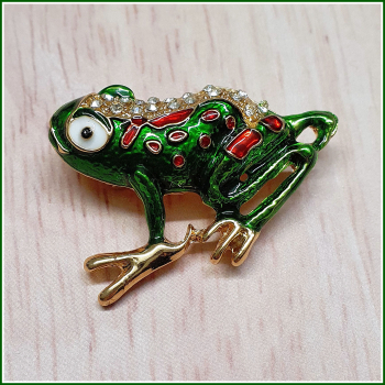 "Frosch" - Brosche & Kettenanhänger - 2 in 1