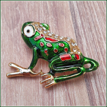"Frosch" - Brosche & Kettenanhänger - 2 in 1