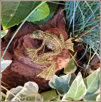 Brosche "Funkelfrosch"