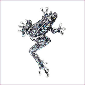 Brosche „Blauer Funkelfrosch“