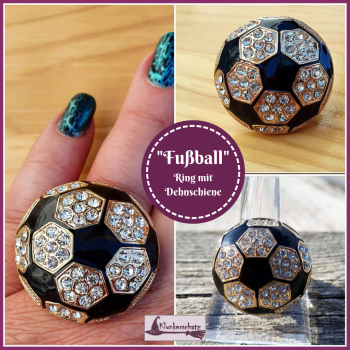 Ring mit Dehnschiene "Fußball" - goldfarben