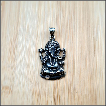 Kettenanhänger „Ganesha – der Überwinder aller Hindernisse“ aus Edelstahl