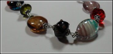 Collier "Bunte Traumglasperlen" - Unikat