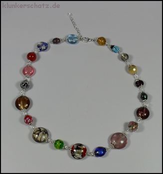 Buntes Glasperlencollier  - Unikat