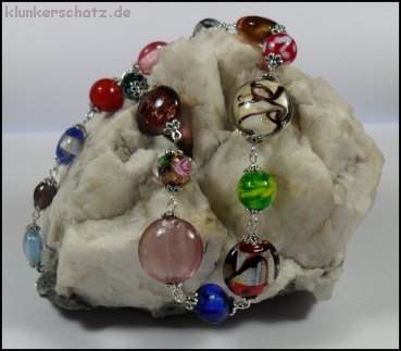 Buntes Glasperlencollier  - Unikat