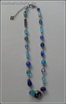 Glasperlen-Collier "Lieblingsblau" - Unikat!