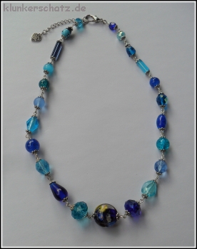 Glasperlen-Collier "Lieblingsblau" - Unikat!
