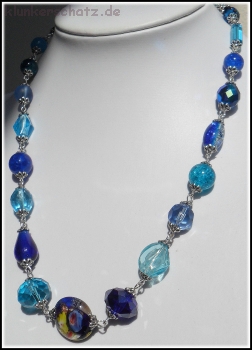 Glasperlen-Collier "Lieblingsblau" - Unikat!