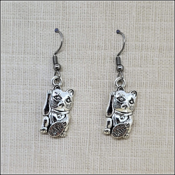 Ohrschmuck "Winkende Glückskatze"