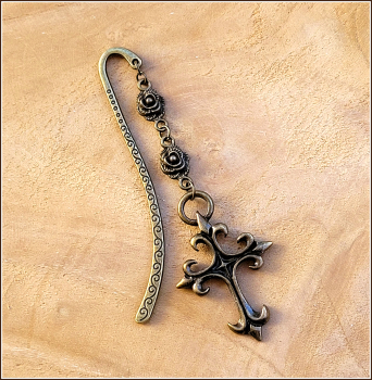 Lesezeichen „Gothic Cross & Roses“