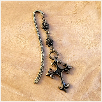 Lesezeichen „Gothic Cross & Roses“