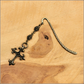 Lesezeichen „Gothic Cross & Roses“