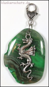 Amulett "Grüner Achat & Drache"
