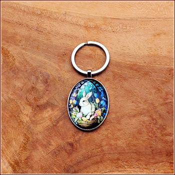 Cabochon-Schlüsselanhänger "Osterhase"