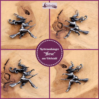 Kettenanhänger "Hexe" aus Edelstahl