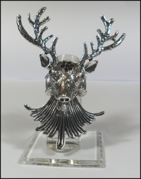 Ring mit Dehnschiene "Hirsch" in Antiksilber - riesengroßer Hingucker