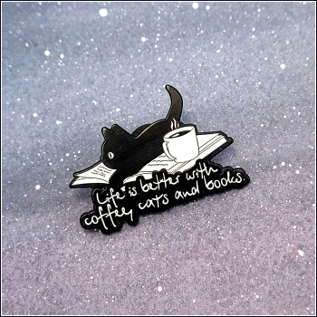 BuchLiebeKollektion - Pin "Life is better with coffee, cats and books"