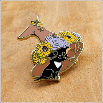 Pin "Hexenkatze mit Hexenhut"