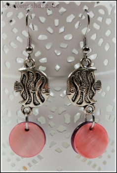 Set aus Bettelarmband und Ohrschmuck - Fische & Perlmutt