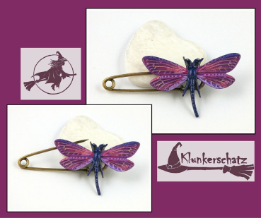 Schmucknadel "Libelle Berry" - handbemaltes Unikat