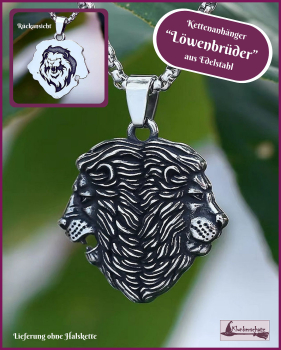 Kettenanhänger "Löwenbrüder" aus Edelstahl