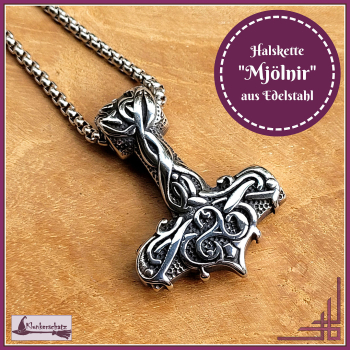 Halskette "Mjölnir, der Hammer des Thor" aus Edelstahl - 60 cm