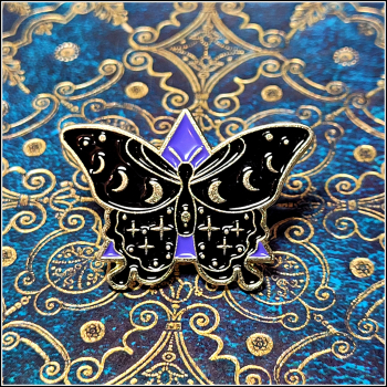 Pin "Schwarze Mondmotte"