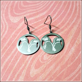 Preview: Ohrschmuck „Pinguinpaar“ aus Edelstahl