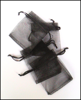 2 Stück Organzabeutel, schwarz, 9 x 7 cm