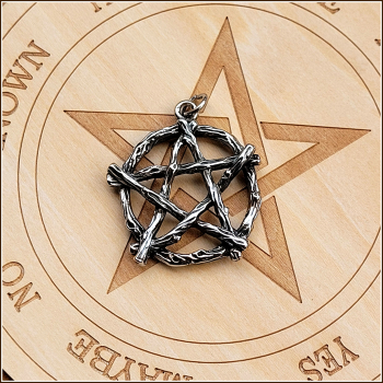 Kettenanhänger "Großes Pentagramm" aus Edelstahl