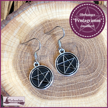 Preview: Ohrhänger „Pentagramm“, emailliert