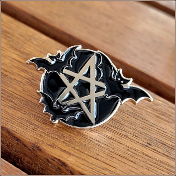 Pin "Pentagramm & Fledermäuse"