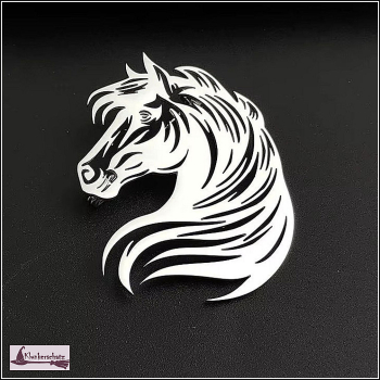 Brosche „Pferdekopf“ aus Edelstahl