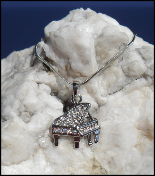 Kette "Flügel / Klavier mit Strass"