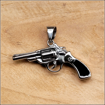 KrimiKollektion - Kettenanhänger "Revolver" aus Edelstahl