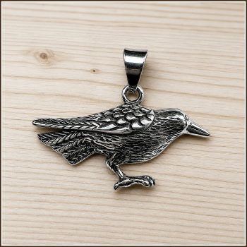 "Rabenvogel" - Kettenanhänger aus Edelstahl