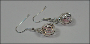 Ohrhänger "Perlen hinter Gittern" - rosa