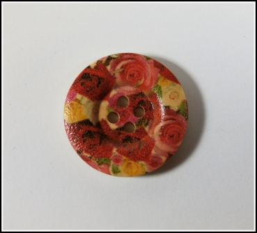 Holzknopf "Rosige Zeiten", 2,5 cm
