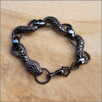Armband "Schwarze Schlange" - 20 cm