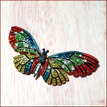 Brosche „Farbenfroher Schmetterling“