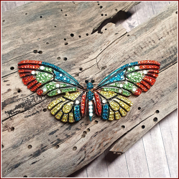 Brosche „Farbenfroher Schmetterling“