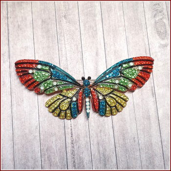 Brosche „Farbenfroher Schmetterling“