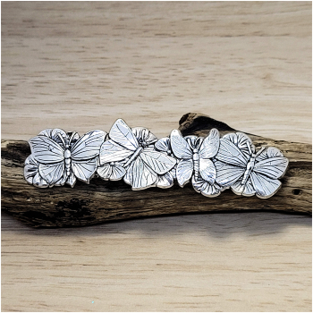 Haarspange "Schmetterlinge" in Antiksilber